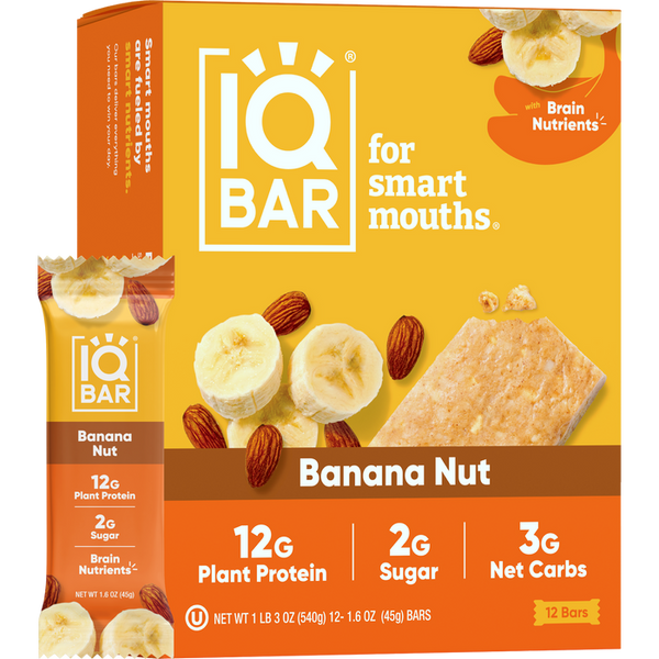 IQ BAR | 12 Banana Nut Protein Bars