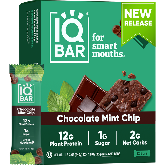 IQ BAR | 12 Chocolate Mint Chip Protein Bars
