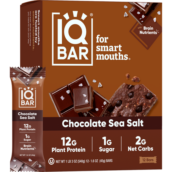IQ BAR | 12 Chocolate Sea Salt Protein Bars
