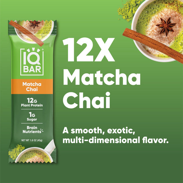 IQ BAR | 12 Matcha Chai Protein Bars