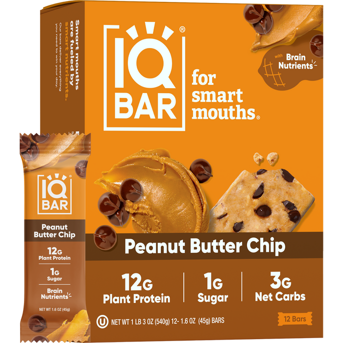 IQ BAR | 12 Peanut Butter Chip Protein Bars