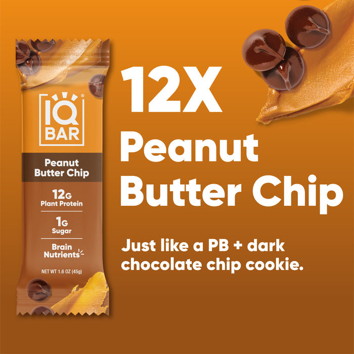 IQ BAR | 12 Peanut Butter Chip Protein Bars