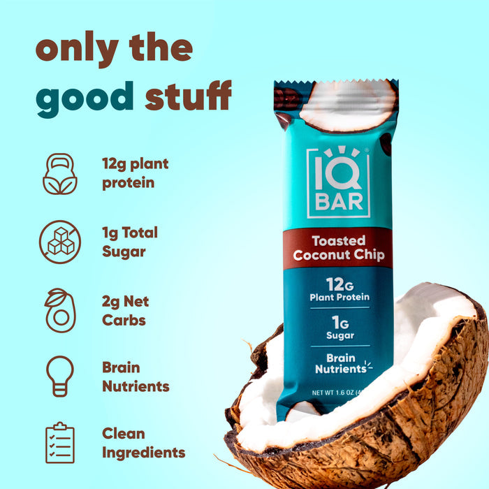 IQ BAR | 12 Toasted Coconut Chip Protein Bars