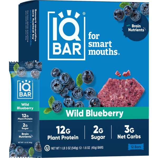 IQ BAR | 12 Wild Blueberry Protein Bars