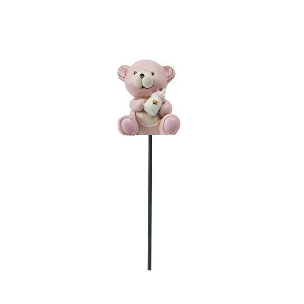 Teddy on Stick Pink H4